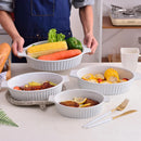 Axyaa 4-Piece Ceramic Handled Oval Baking Dish Set for Lasagne/Pie/Casserole