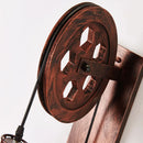 Axyaa Industrial Pulley Wall Lamp: Retro Vintage Iron Sconce Light Fixt.