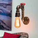 Axyaa Industrial Rust Water Pipe Wall Sconce Single-Head Bedside Lamp