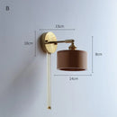 Axyaa Modern Wood Wall Light with Pull Chain Switch & LED Sconce