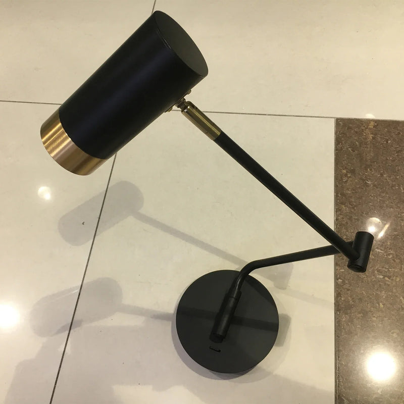 Nordic Swing Arm Bedside Wall Lamp Axyaa Brand White Black E27