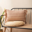 Axyaa Cotton Cushion Cover with Tassels in Black and White, Various Sizes