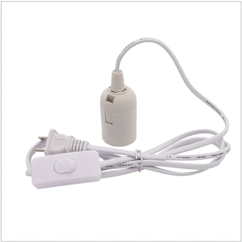 Axyaa E27 Lamp Socket Holder Base Kit with Cord and on/off Switch.