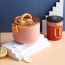 Axyaa Round Bento Box: Double Layer Lunch Container for Adults & Kids, Leak-Proof Tableware