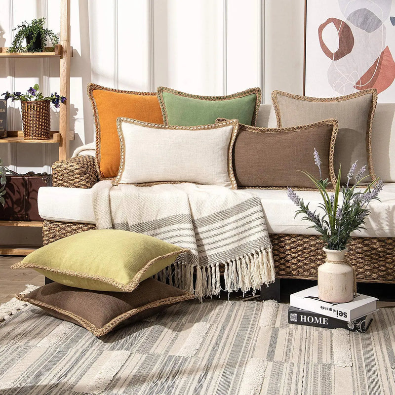 Nordic Linen Cushion Covers 45x45 for Sofa Living Room Bed - Axyaa