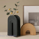 Axyaa Geometric Arch Bridge Ceramic Vase for Stylish Home Decor