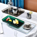 Axyaa Transparent Plastic Tray: Large Rectangle Pallet for Tea, Drink, Grocery Storage.