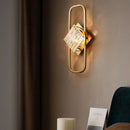 Axyaa Crystal Gold Wall Lamp: Luxury Minimalist LED Indoor Lighting
