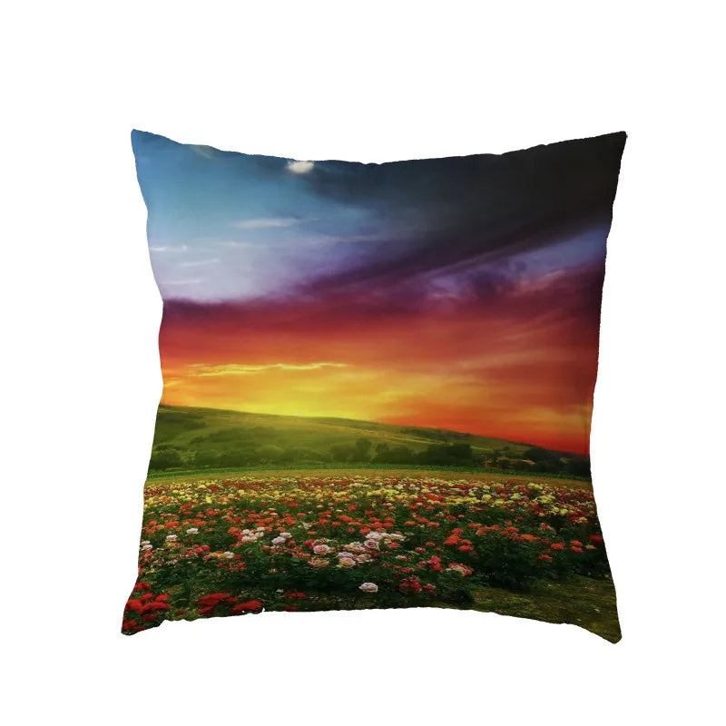 Axyaa Waterfall Maple Lake Forest Decor Pillow Cover Case