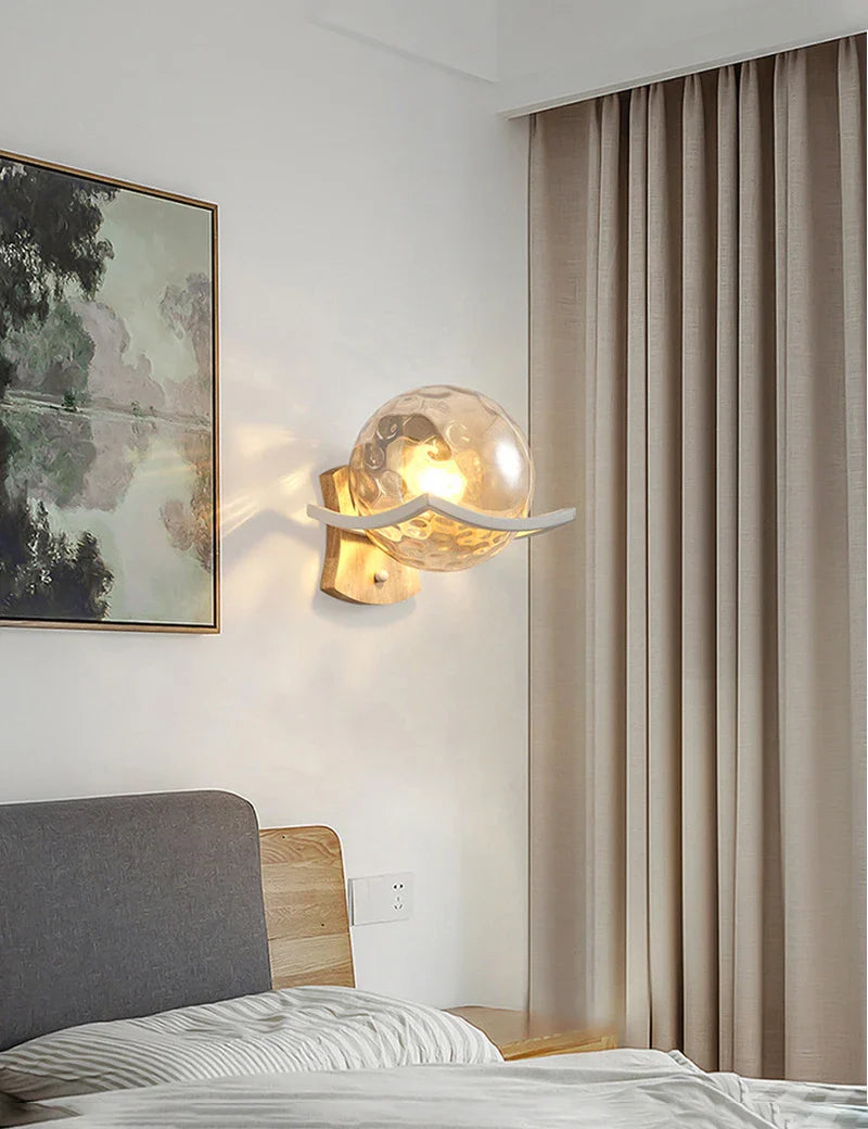 Axyaa Moon Bedside Sconce Wall Lamp - Modern Japanese Design