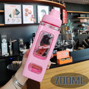 Axyaa Kawaii Shaker Water Bottle with Straw Sticker  ]];