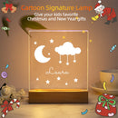 Axyaa Moon & Stars USB Nightlight with Custom Name, 3D Lamp, Christmas Decor, Kids' Gift.