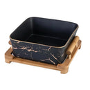Axyaa Marble Pattern Ceramic Fruit Salad Bowl Snack Plate - European Style