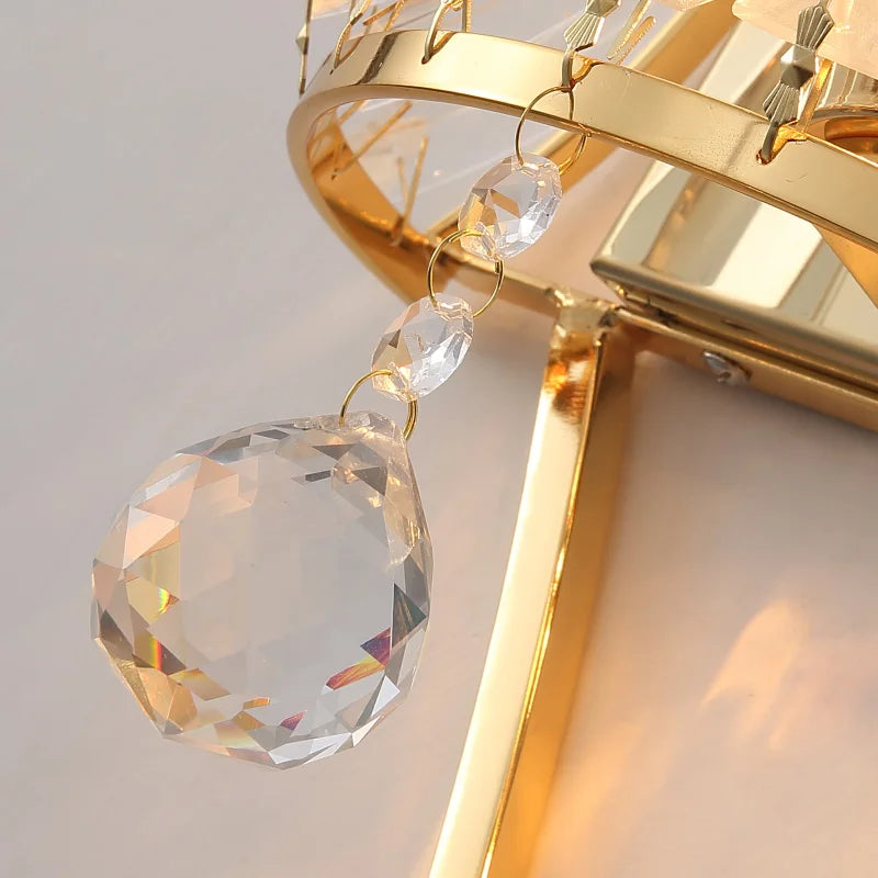 Axyaa Crystal Teardrop Wall Lamp for Bedroom and Living Room