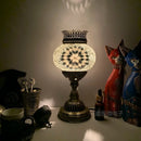 Axyaa Turkish Mosaic Aroma Table Lamp Vintage Art Deco Glass Bed Light