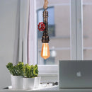Axya Loft Industrial Iron Water Pipe Pendant Lamp - Retro E27 LED Hanging Light