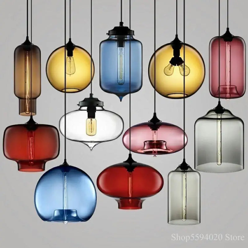 Nordic Glass Pendant Lamp by Axyaa - Stylish Hanging Lighting for Home Decor