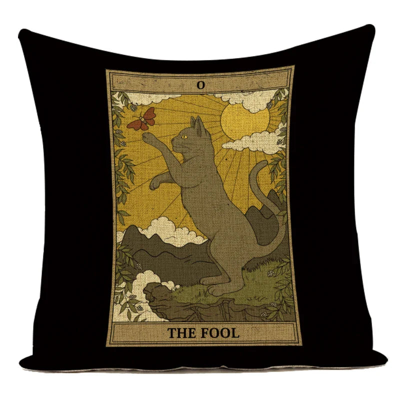 Axyaa Retro Pet Pattern Cushion Cover - Decorative Sofa Linen Pillow Case