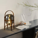 Axyaa Solid Wood Glass Table Lamp E27 Smoke or White Nordic Style Light