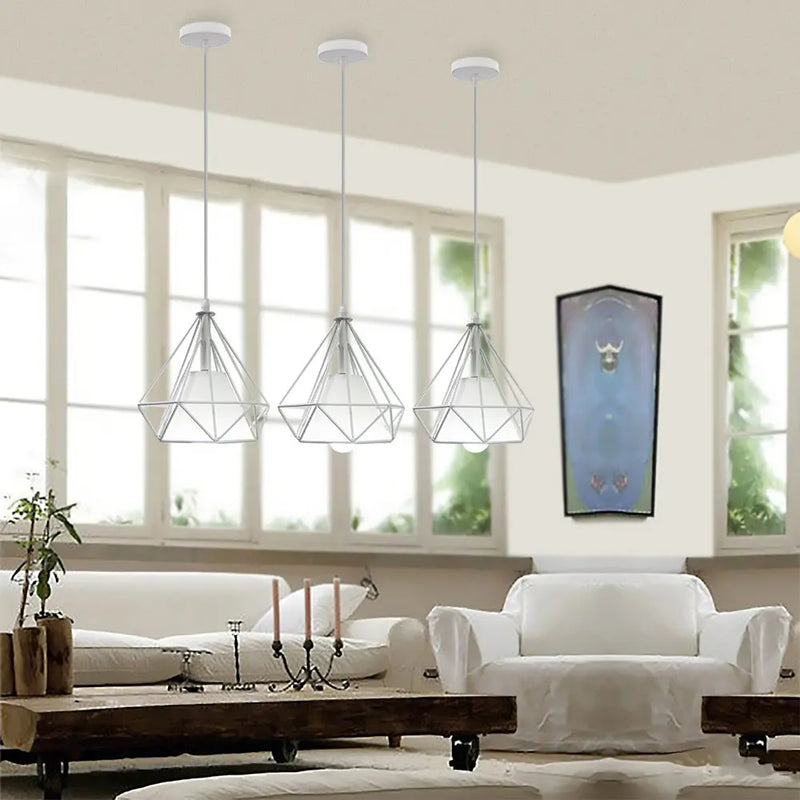 Axyaa Retro Metal Industrial Pendant Light - Modern Minimalist Nordic Loft Cage Lamp