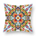 Axyaa Watercolor Geometric Flowers Polyester Cushion Cover Sofa Throw Pillow Cover