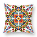 Axyaa Watercolor Geometric Flowers Polyester Cushion Cover Sofa Throw Pillow Cover