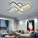 Axyaa Black+Gold LED Chandelier: Modern Dimmable Nordic Ceiling Light