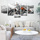 Modern 5-Piece Canvas Motorcycle Art Set by Axyaa for Home Decor and Wall Murals
