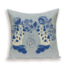 Axyaa Monkey Floral Pillow Cover - Vibrant Flower Vase Home Decor