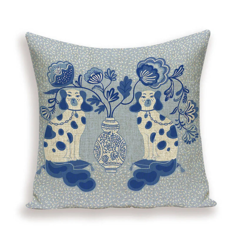Axyaa Monkey Floral Pillow Cover - Vibrant Flower Vase Home Decor