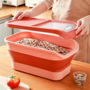 Axyaa Rice Bucket: Foldable Insect-Proof Storage Container for Grains, Cereals, Pet Food