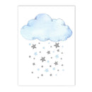 Axyaa Baby Bear Cloud Print Nursery Wall Art Kids Room Decor