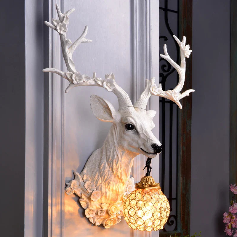 Axyaa Antler Resin Wall Lamp for Living Room Decor