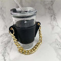 Axyaa PU Leather Water Bottle Holder With Strap - Stylish Beverage Cover