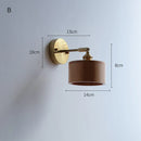 Axyaa Nordic LED Wall Lights Pull Chain Switch Wooden Sconce for Home Bedroom Living Room