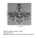 Axyaa Smoky Grey Crystal LED Chandelier for Home or Hotel Hall