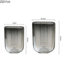 Axyaa Striped Glass Vase for Modern Flower Arrangement and Home Decor