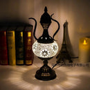Axyaa Mediterranean Art Deco Turkish Mosaic Table Lamp - Handcrafted Glass Bed Light