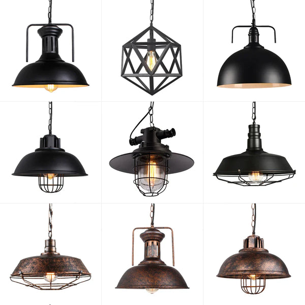 Axya Industrial Vintage Loft Pendant Light Iron Chandelier E27 LED Nordic Design