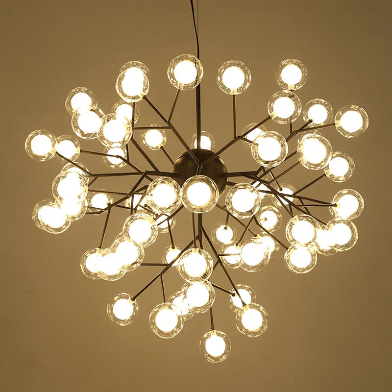 Axyaa LED Firefly Sputnik Chandelier: Modern Tree Branch Ceiling Hanging Lamp