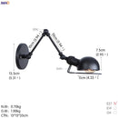 Axyaa Antique Black Wall Lamp 2 Heads Vintage Industrial Sconce LED Applique Murale