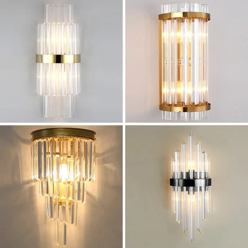 Axyaa Crystal Wall Lamp: Elegant Lighting for Living Room, Bedroom, and More