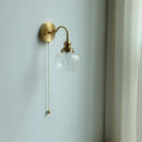 Axyaa Nordic LED Copper Glass Bathroom Mirror Light Fixture Wall Sconce