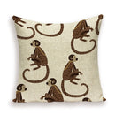 Axyaa Monkey Floral Pillow Cover - Vibrant Flower Vase Home Decor