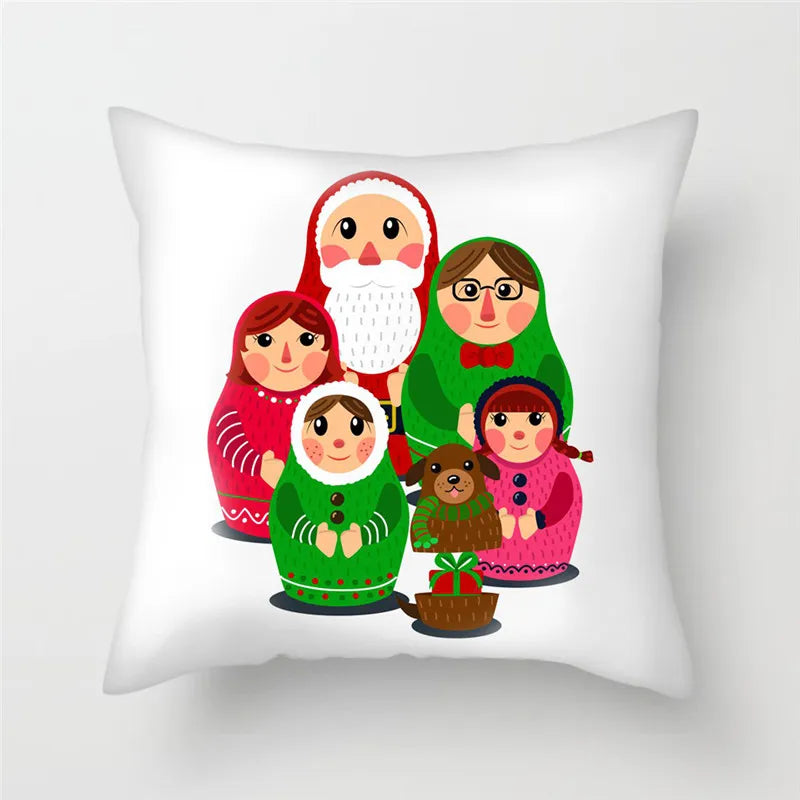 Axyaa Cartoon Doll Pattern Polyester Cushion Cover for Home Decor