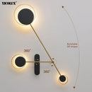Axya Modern LED Wall Lamp for Living Study Bedroom, Gold Black Iron Painted Light
