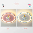 Axyaa Kids Animal Ceiling Lights with Remote Control in Blue Pink, 56W