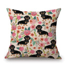 Axyaa Dachshund Dog Print Cotton Linen Pillow Covers 45X45cm