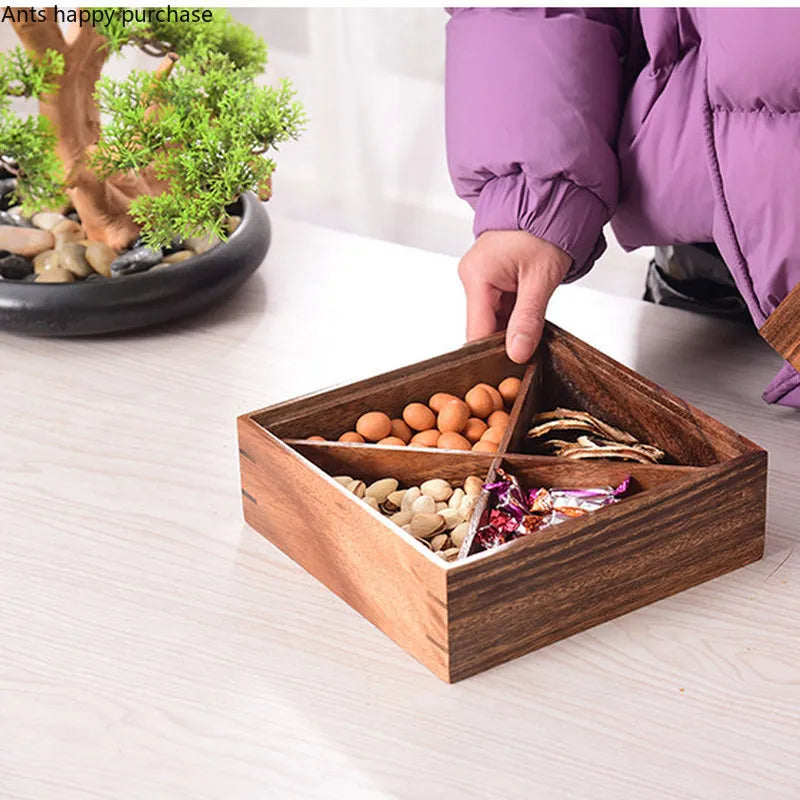 Axya Solid Wood Dried Fruit Snack Storage Box for Living Room Organizing