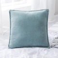 Chenille Cushion Cover with Fringe in Pink Grey Mustard Yellow for Home Sofa Bed Decor 45x45cm